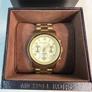 Michael Kors Runway Chronograph Watch Gold Tone MK 5055
